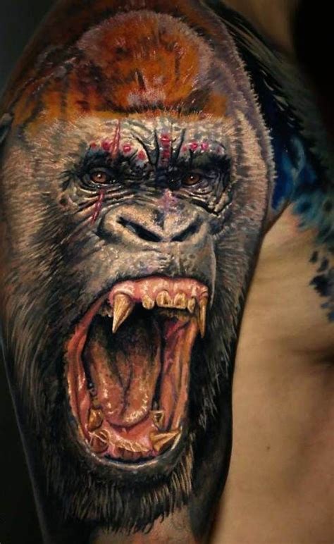 gotilla tattoo|50+ Amazing Gorilla Tattoos with Meaning